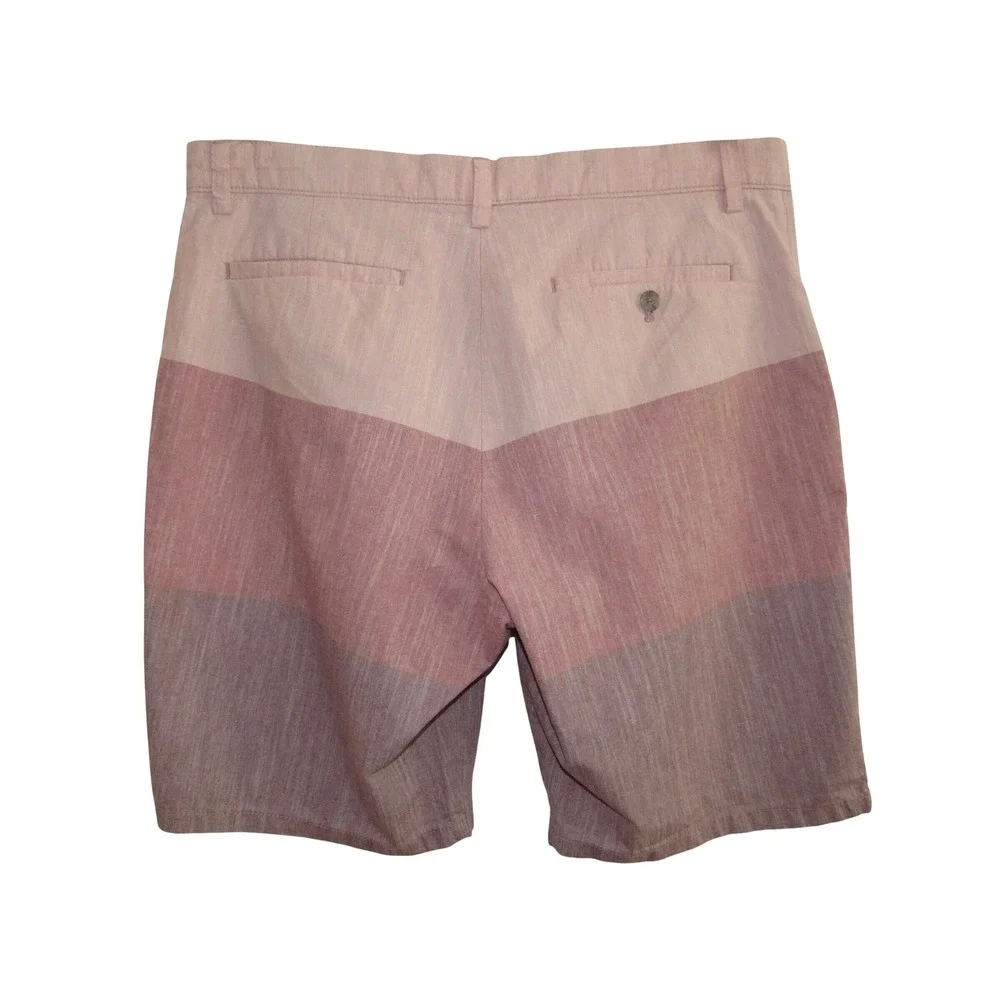 Banana Republic Aiden Chino Shorts Mens 34 Pink Colorblock Cotton Flat Front